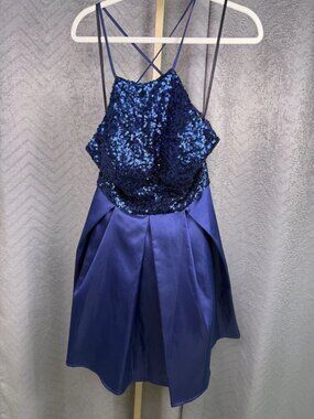 green emerald velvet dress B. Darlin Womens Juniors Glitter Mini Fit & Flare Dress Blue 7/8,  Denim/Silver at Amazon Women's Clothing store